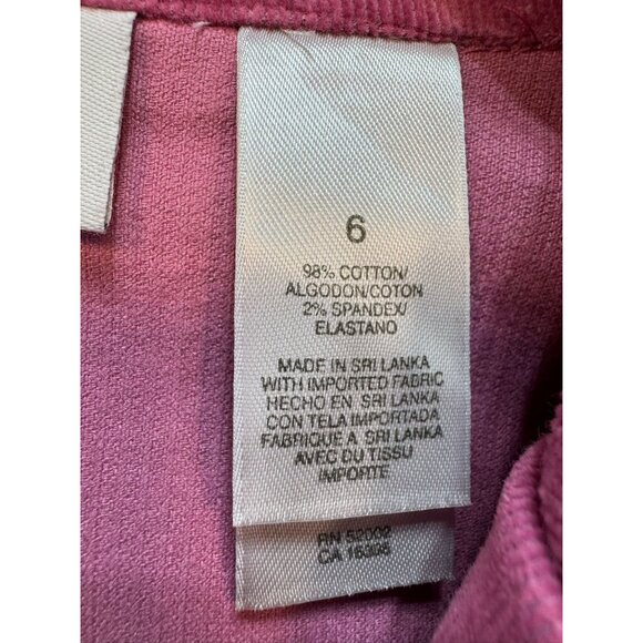 Villager By Liz Claiborne Womens Stretch Corduroy Blazer Jacket Size 6 Berry Pin - Picture 3 of 11